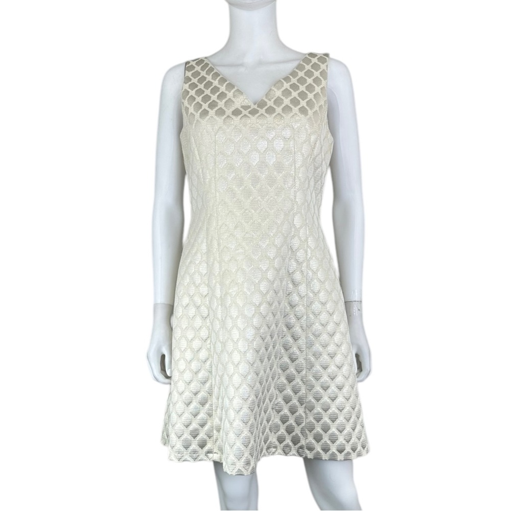 CREMIEUX NWT Metallic Cream Midi Dress N0600
